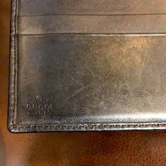 GUCCI Black Lambskin GG Guccismo Bifold Wallet With Billfold Coin Section - Picture 7 of 17